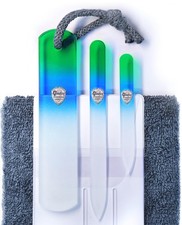 Genuine Czech Glass Nail File Set - Callus Remover Foot Rasp, Double Sided Di...