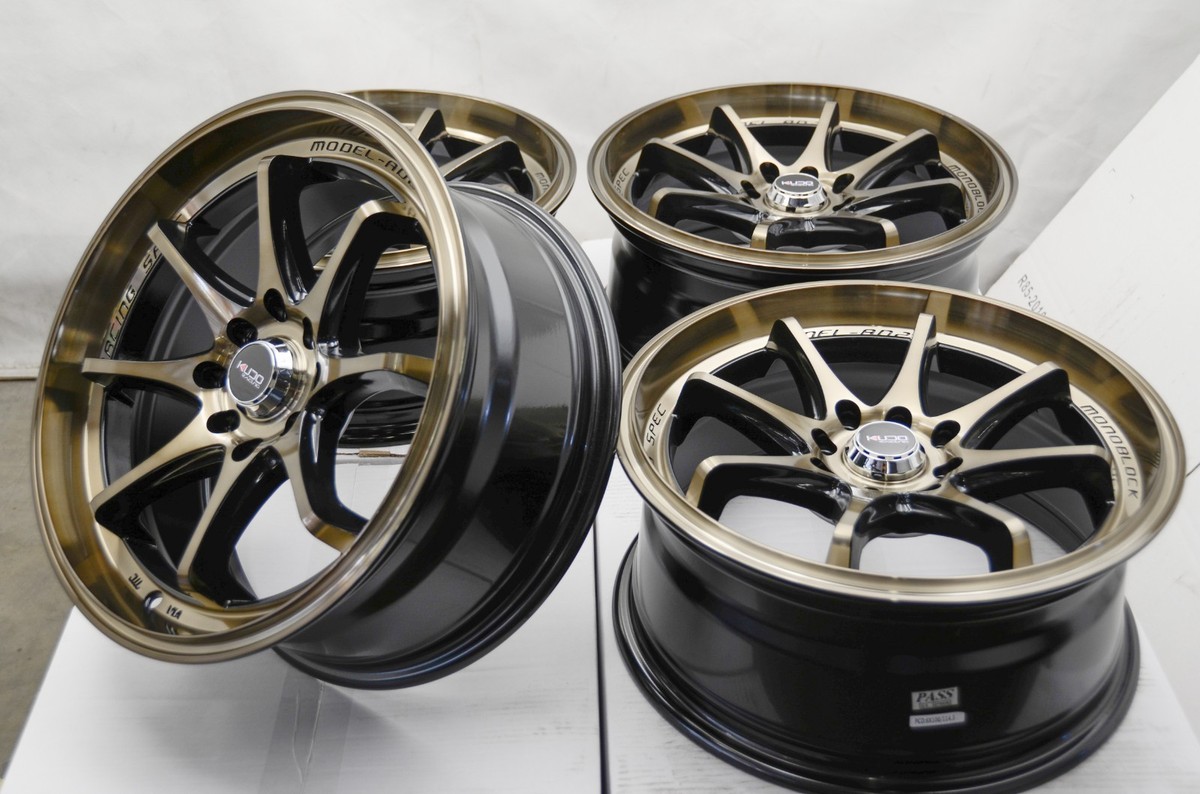 16x7 Black Bronze Wheels Rims 4 Lug Civic Scion iA iQ xB Mirage