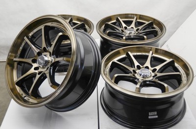 16x7 Black Bronze Wheels Rims 4 Lug Civic Scion iA iQ xB Mirage Lancer Cooper