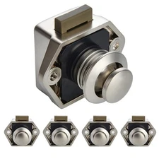 NAERDI 5 Pack RV Lock Push Button Latch Lock Keyless Cabinet Lock Drawer Knob...