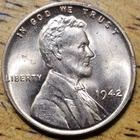 1942 Lincoln Wheat One Cent 1c Coin Red BU #AA506