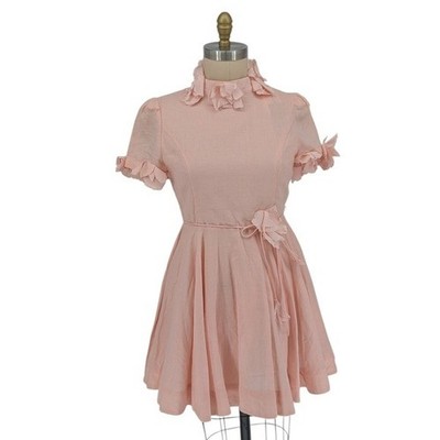 30116 NEW EB Luxe Flower Linen Dress Pink size Large preppy classic coquette gir