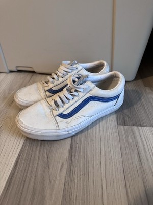 Vans Old Skool 'True White Leather Victoria Blue Size 6 Mens 7.5 Women s