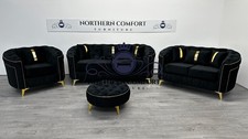 Ambassador Chesterfield Sofa Plush Velvet 1 2 3 Seater Sofa Set UK Manufactured