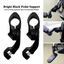 1.25" 1 1/4" Black Highway Foot Peg Pedal Short Mount Bracket Fit For Harley FLH
