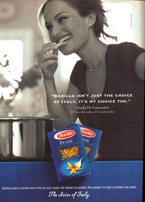 Barilla Pasta Penne Giada De Laurentiis Italian Chef Vintage Print Ad 2005