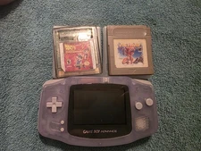Gameboy Advance Glacier Handheld Game Working Condition W/ Battery Cover 2 Games