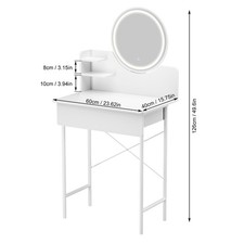White Vanity Dressing Table Set With Mirror Stool 1 Drawers Makeup Desk Bedroom