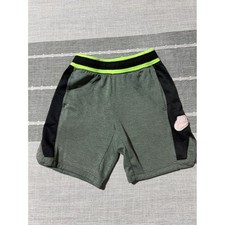 Nike Dri-Fit Kids Boys Shorts Green Black Neon Size L 6-7 Yrs Athletic Running