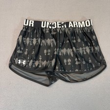 Under Armour Girl's Size YXL Loose Short Tie Dye Black Grey 28W 2" Run Gym Yoga
