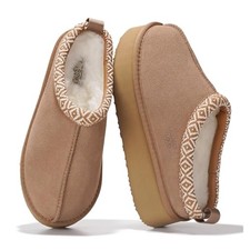 100 Genuine Leather Platform Slippers for Women   Soft Memory Foam 5.5 Wheat