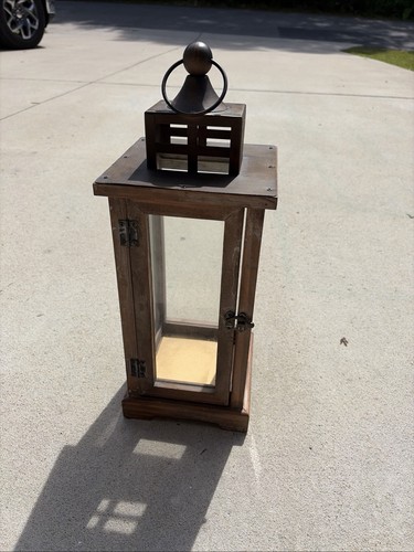 Rustic Wood and Metal Lantern