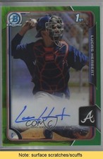 2015 Bowman Draft Chrome Pick Green Refractor 13/99 Lucas Herbert Auto READ 1u6