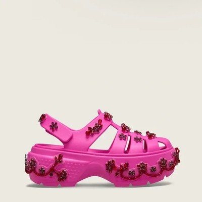Simone Rocha x CROCS collaboration electric Pink Stomp Fisherman sz m7 w9