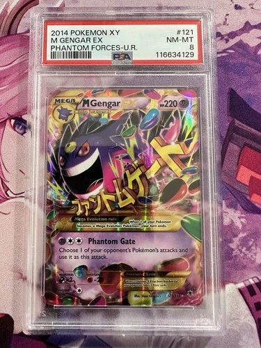 2014 Pokemon M Gengar EX 121/119 Secret Rare XY Phantom Forces PSA 8