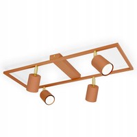 Luxolar Rahmen Deckenleuchte 4-Flammig Schwenkbar Spotlampe GU10 - Terrakotta