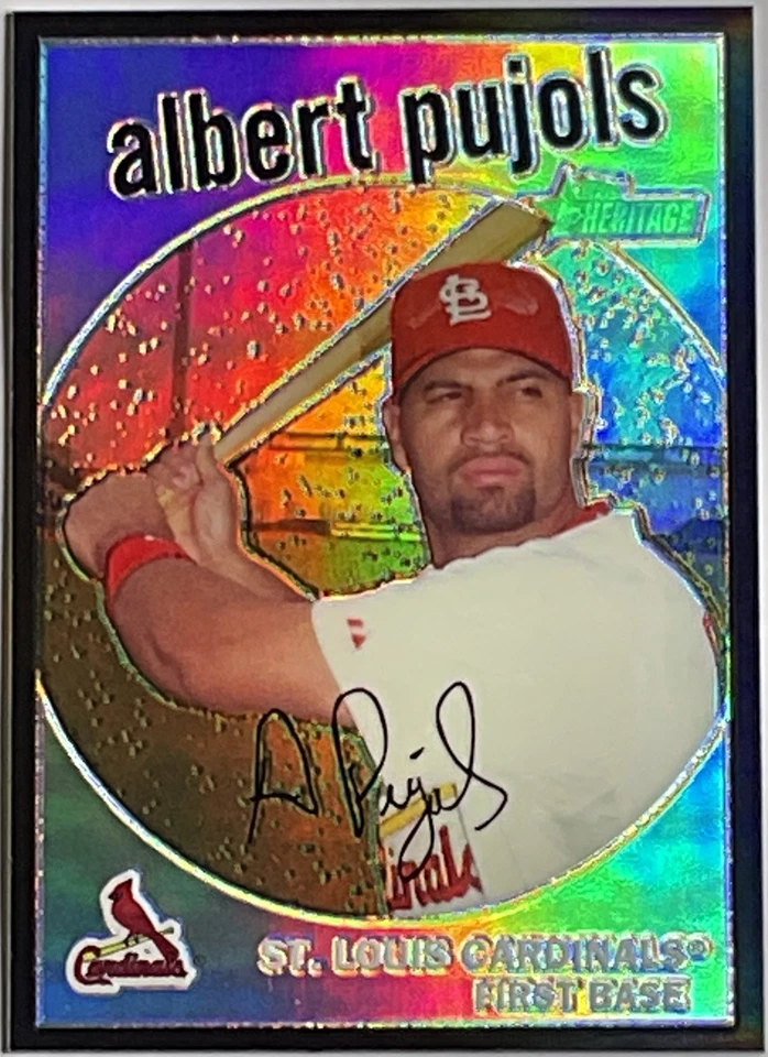 #/59 2008 Albert Pujols THC Black Refractor SSP Topps Heritage Chrome eBay 1/1 - Image 2 of 4