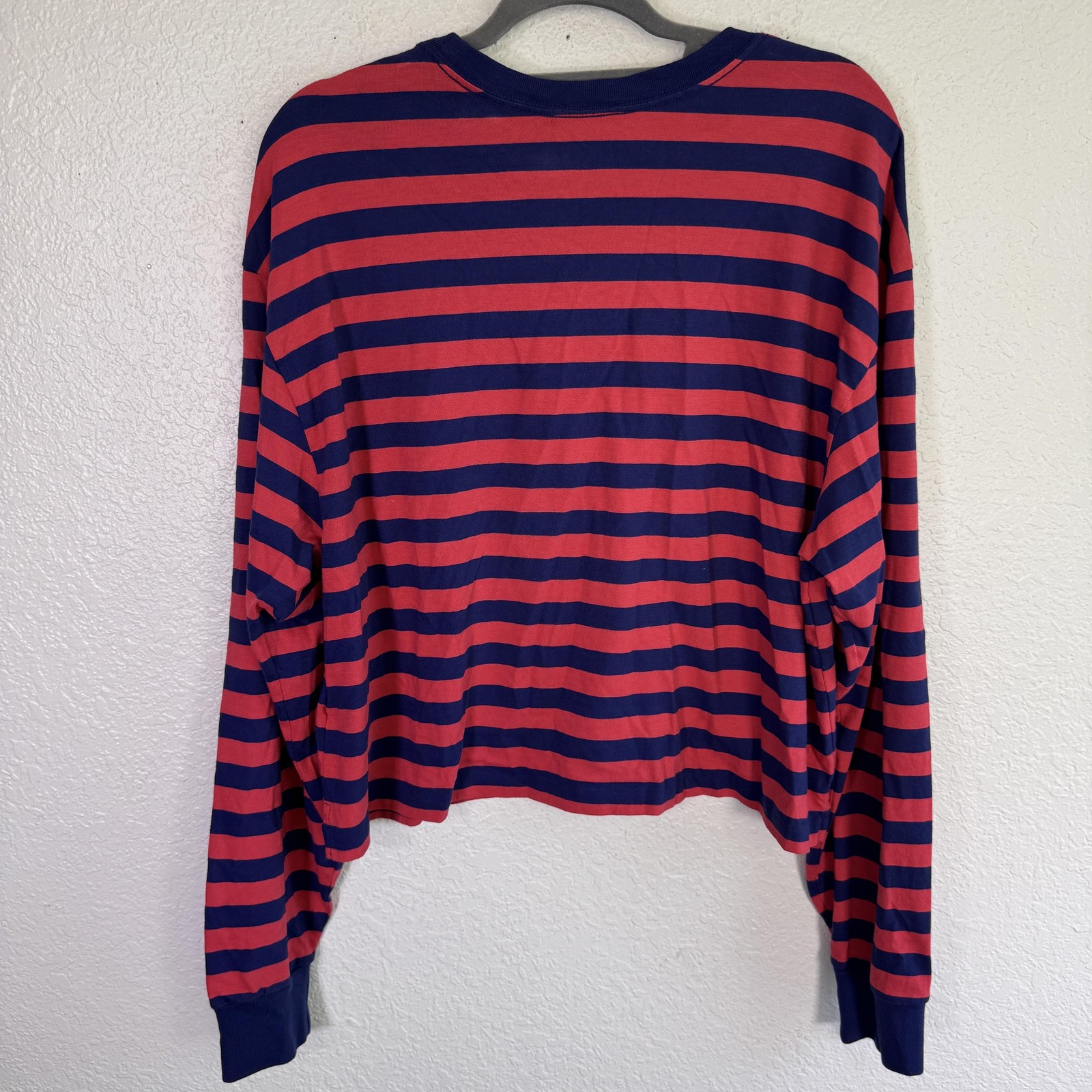 Polo Ralph Lauren Top Donna XL Rugby Camicia Righe Girocollo Crop Little Pony