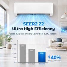 HOMCOM 12000 BTU Mini Split Air Conditioner, 22 SEER2 WIFI Enabled AC Unit