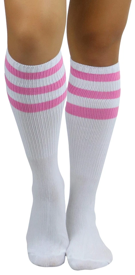 Top de acrílico hasta la rodilla con rayas para mujer - blanco/rosa Foto 4 de 4