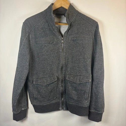 Marc Anthony Mens Full Zip Mock Neck Knit Jacket Charcoal Gray Medium video thumbnail