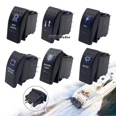 Blau Rot Led Rocker Schalter Marine Kippschalter für Boot ARB Carling 12V 24V