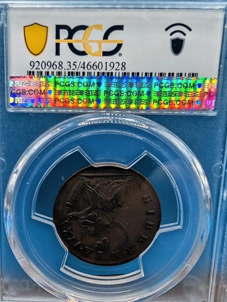 1723 Wood's Hibernia Halfpenny — PCGS VF35 — Sydney F. Martin — Martin 4.54-Ha.2 - Image 2 of 4