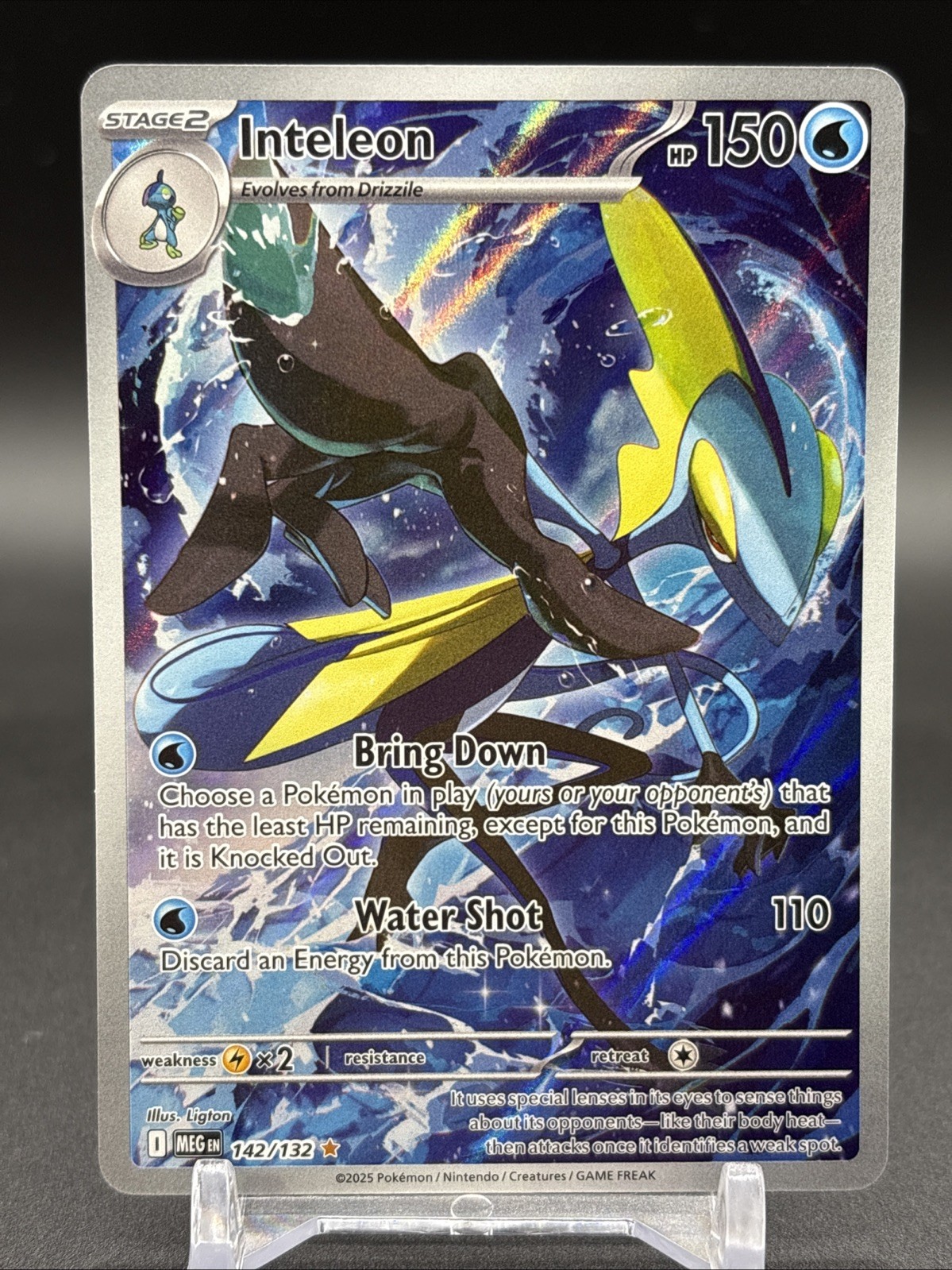 Inteleon 142/132 Pokemon Mega Evolution Illustration Rare Card Near Mint (NM)