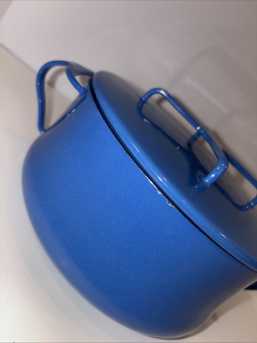 DANSK Kobenstyle Stock Pot IHQ 2 qt Quistgaard Blue Enamelware 7-1/8" - Picture 4 of 21