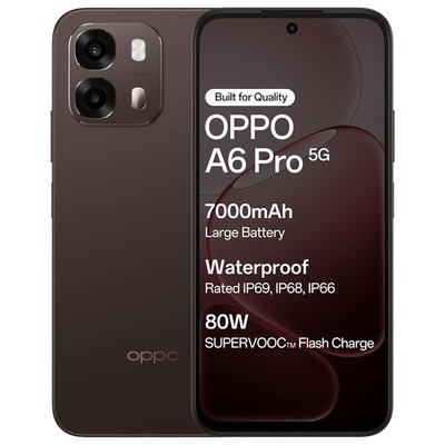 Oppo A6 Pro 5G (Brown, 8GB RAM, 256GB Storage)Dimensity 6300 Global Version.