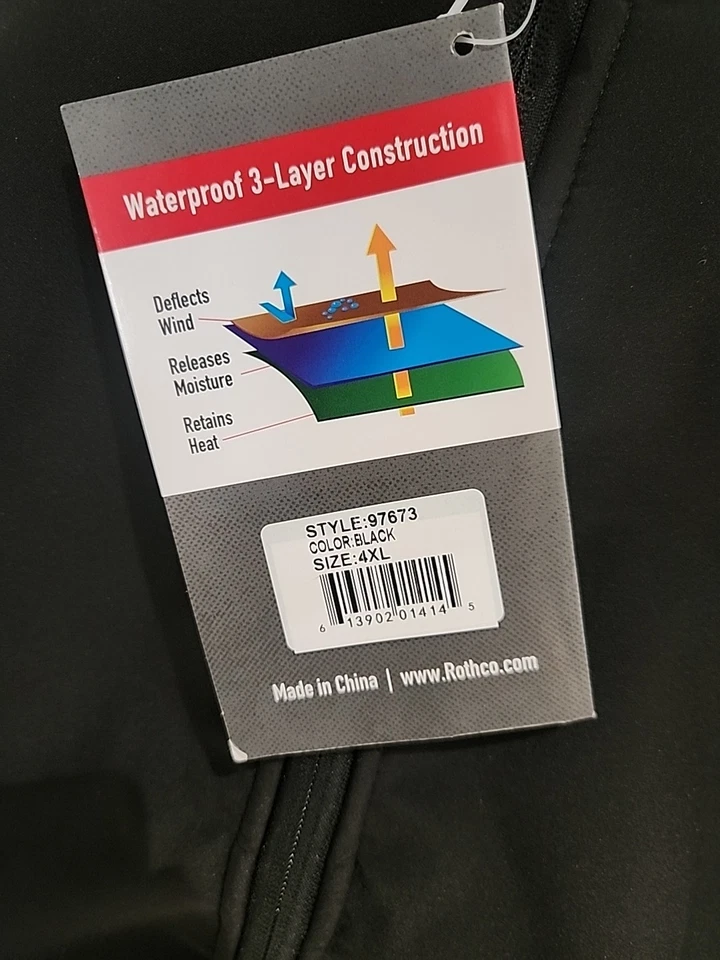 Men's Black Special Ops Soft Shell SECURITY Tactical Jacket Waterproof  4XL - Image 4 of 4