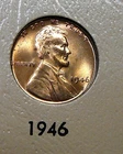 1946 Lincoln Cent - Mostly Red Lustrous Unc / Uncirculated  (AO1)