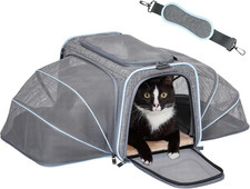 Expandable Large Cat Carrier Small Dog Carriers Airline Approved, 17" Lx 11" Wx