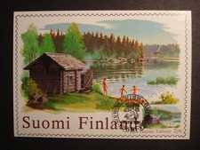 Finland 1977: Maximum Card/MK "SAUNA INLAND LAKE", MN 810 M. ST. "WIPA VIENNA"