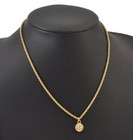 Authentic Christian Dior Gold Tone Rhinestone Chain Pendant Necklace CD 1150M