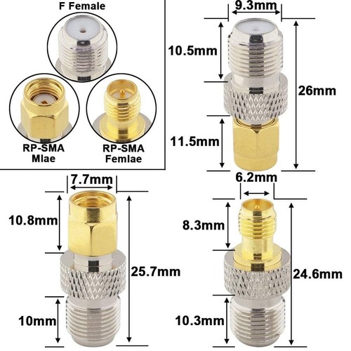 Zestaw F do SMA/RP-SMA 6-pak Typ F do SMA i RP SMA Zestaw SMA na RG6 Adapter Femal - Zdjęcie 6 z 6