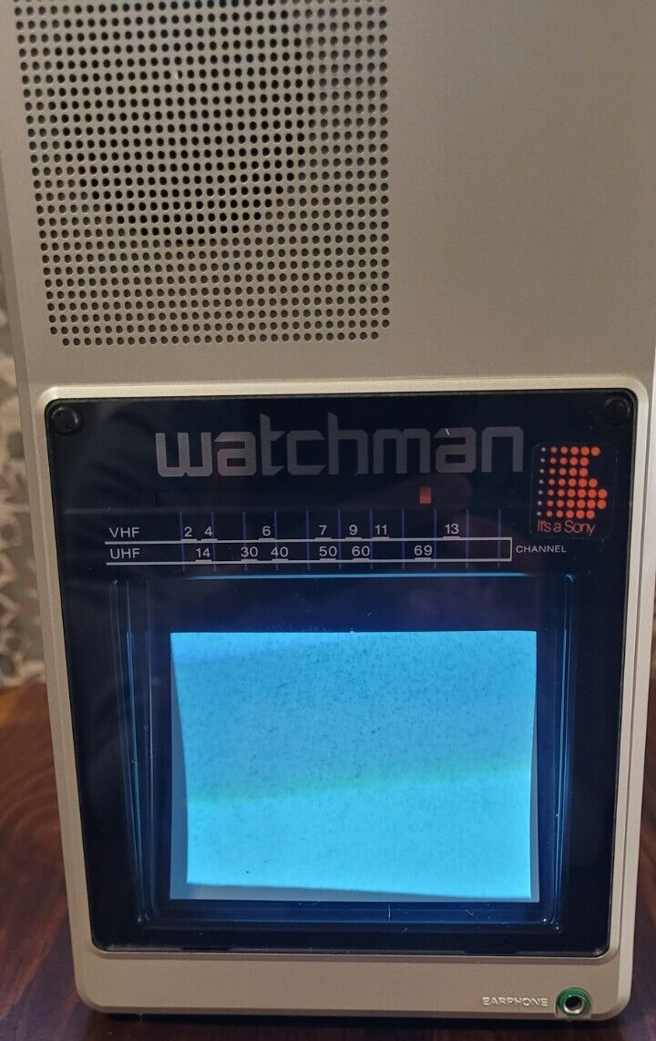 Vintage 80s Sony Watchman FD40A Mini Travel Television VHF