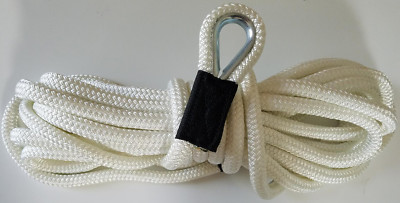 Double Braid Anchor Line  3/8'' X 200' - WHITE / USA Made / Non-Fading - NICE!