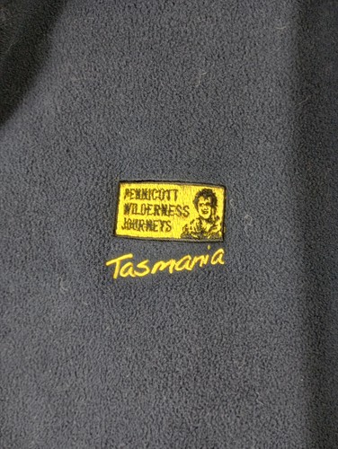 "Follow The Yellow Boat Road" Fleece Zip Up "Tazmania" 2XL Dark Blue - Picture 2 of 3