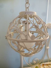 Vintage Wicker Ceiling Light Mid Century Garden Cottage Sunroom 1960s