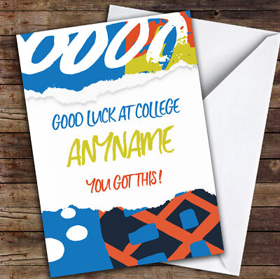 Muster Scribble Style College personalisierte Glückskarte