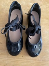 Capezio TAP SHOES Girls 11M Classic Black Patent Mary Jane Taps Easy On