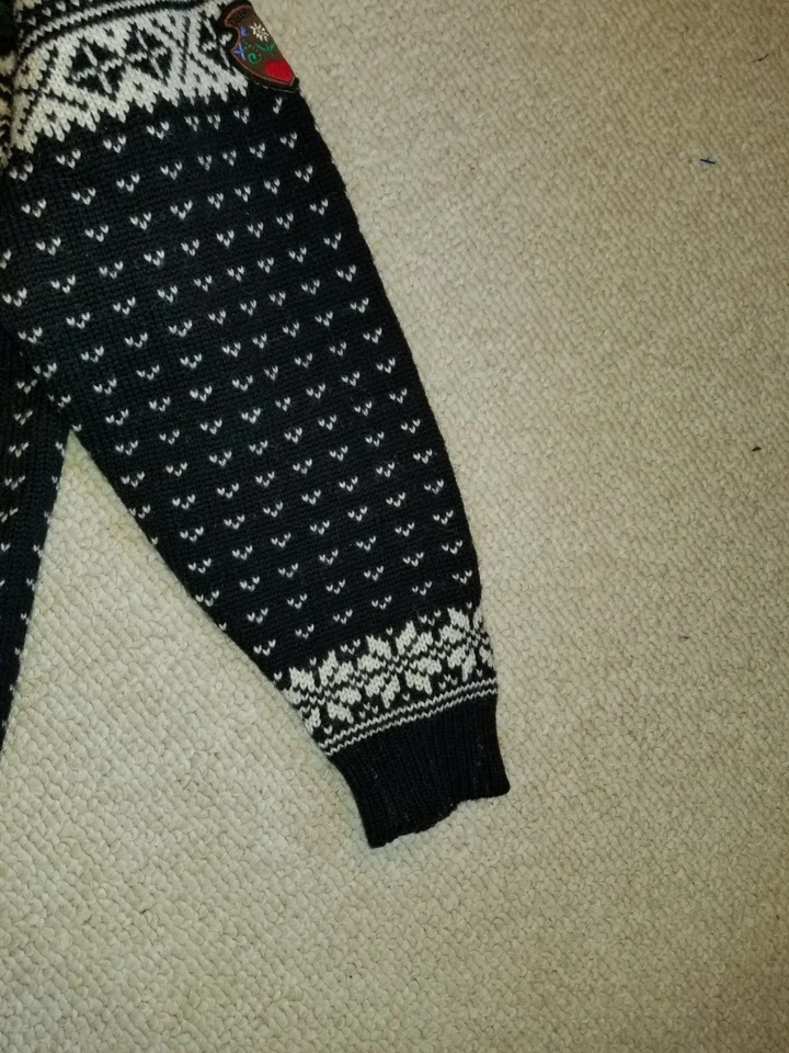 Suéter VINTAGE Mujer-OBERMEYER-negro/rojo Lana Nórdica "Ingrid" Cárdigan-S/M Foto 3 de 4