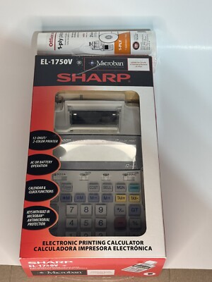 Sharp EL-1750V Electronic Printing Calculator 12 Digit/ 2 Color Printer New