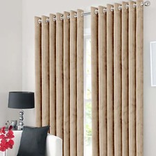 Thick Thermal Velvet Blackout Curtains Eyelet Ring Top Fully Lined Ready Made UK