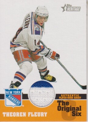 2000-01 Topps Heritage Original Six Relics Theoren Fleury -New York Rangers