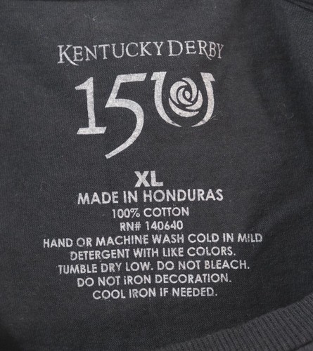Kentucky Derby 150th Black Graphic T-shirt Size XL - Picture 5 of 5