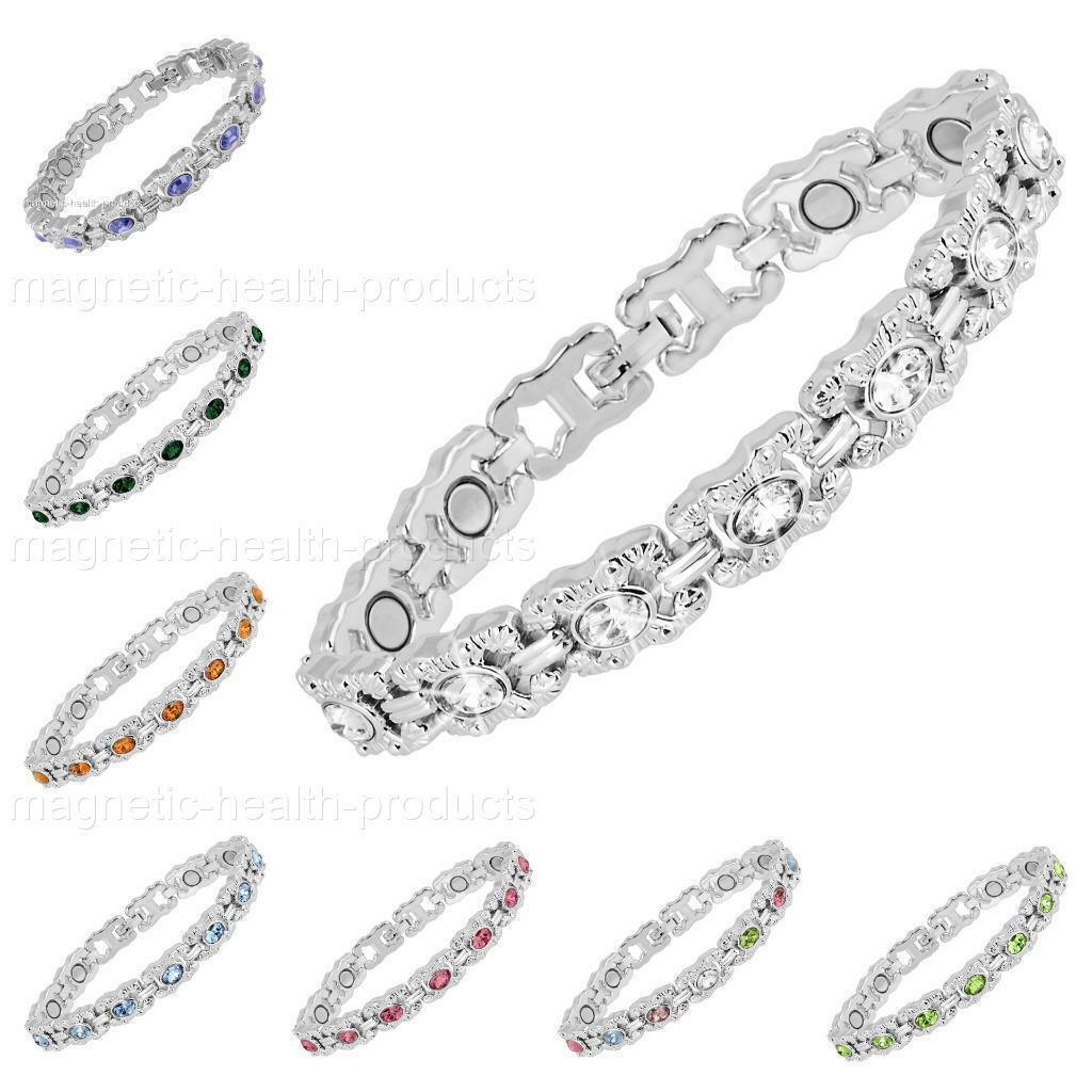 LADIES HEALING BRACELET MIXED CRYSTALS BANGLE ARTHRITIS PAIN