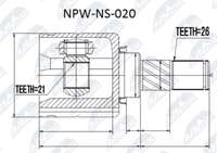 NPW-NS-020 NTY Gelenksatz, Antriebswelle FüR Nissan