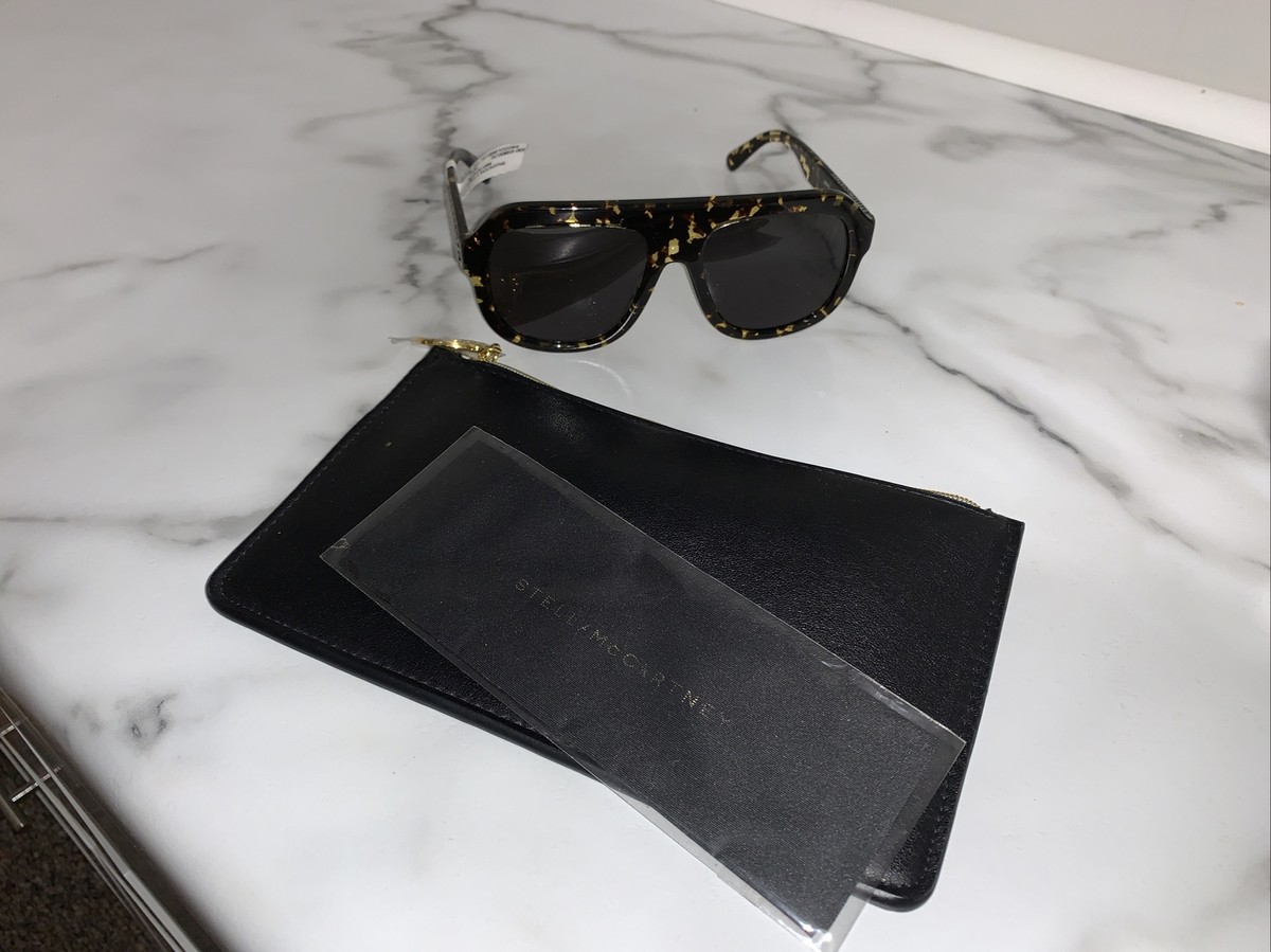 STELLA MCCARTNEY Tortoiseshell Chain Arm Fashion Sunglasses 